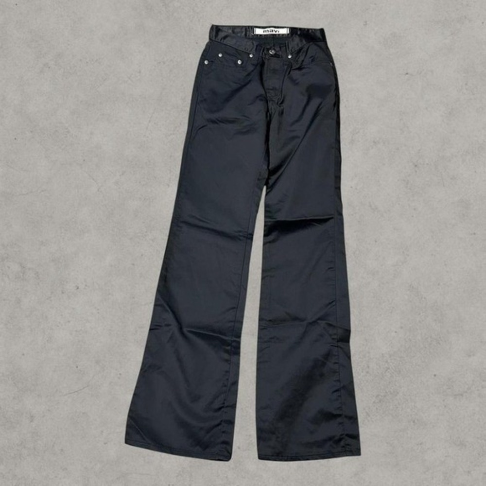 Mavi Pants Womens 25x32 Black Molly Flared Lightweight Casual Y2K 2000s Low Rise